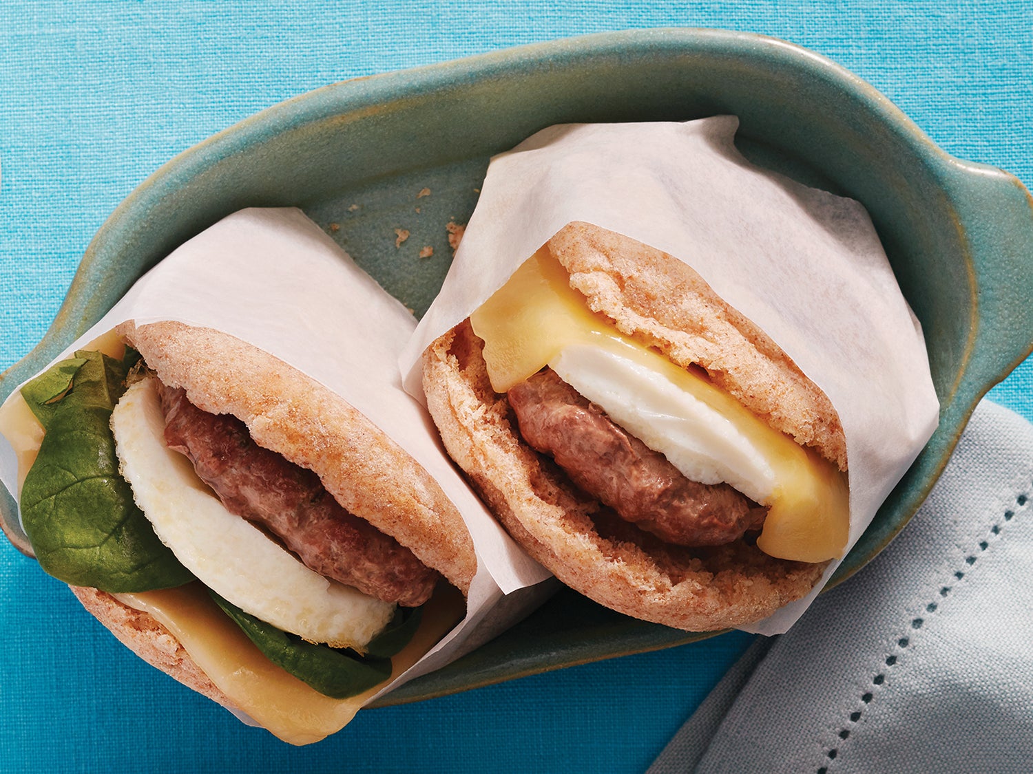 Sausage, Egg & Cheddar Breakfast Sandwiches Recipe