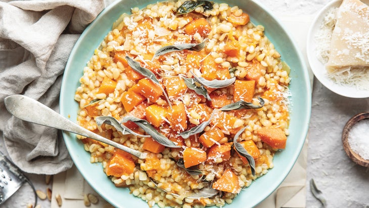Butternut Squash and Barley Risotto with Crispy Sage 67 web Butternut squash risotto recipe