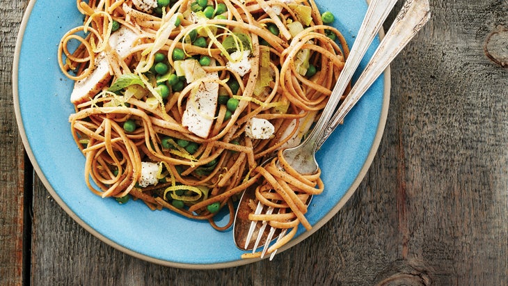 Chicken and Sweet Pea Linguine with Mascarpone Cream Sauce 67 web None