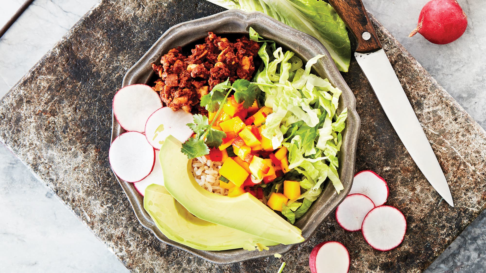 Tempeh Taco Bowl with Mango Salsa 63 web Tempeh Taco Bowl with Mango Salsa