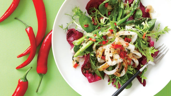 Grilled Calamari Salad with Red Chile Vinaigrette Grilled Calamari Salad with Red Chile Vinaigrette