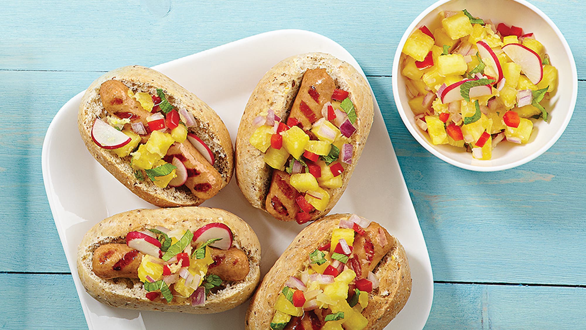 Little Link Sliders with Pineapple-Ginger Relish Little Link Sliders with Pineapple-Ginger Relish