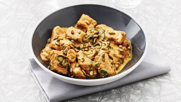 Pumpkin-Gnocchi-with-spinach-sauce
