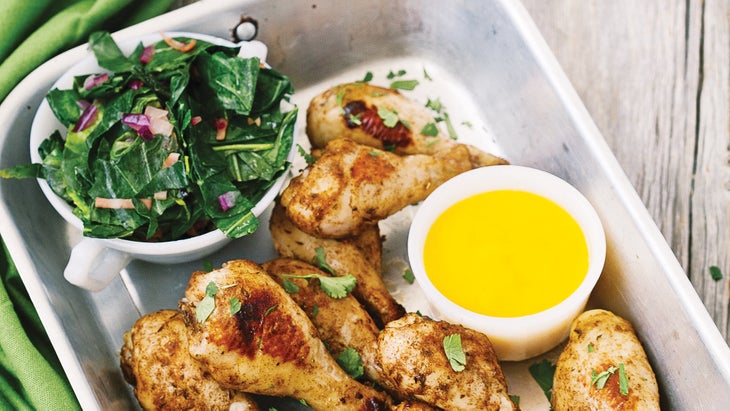 Roast Jerk Chicken WITH MANGO SAUCE and COLLARD GREENS Roast jerk chicken with collard greens recipe
