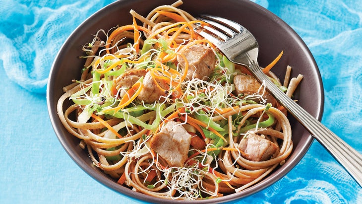 Vietnamese Pork & Noodles with Ginger Lime Sauce pork and noodles recipe
