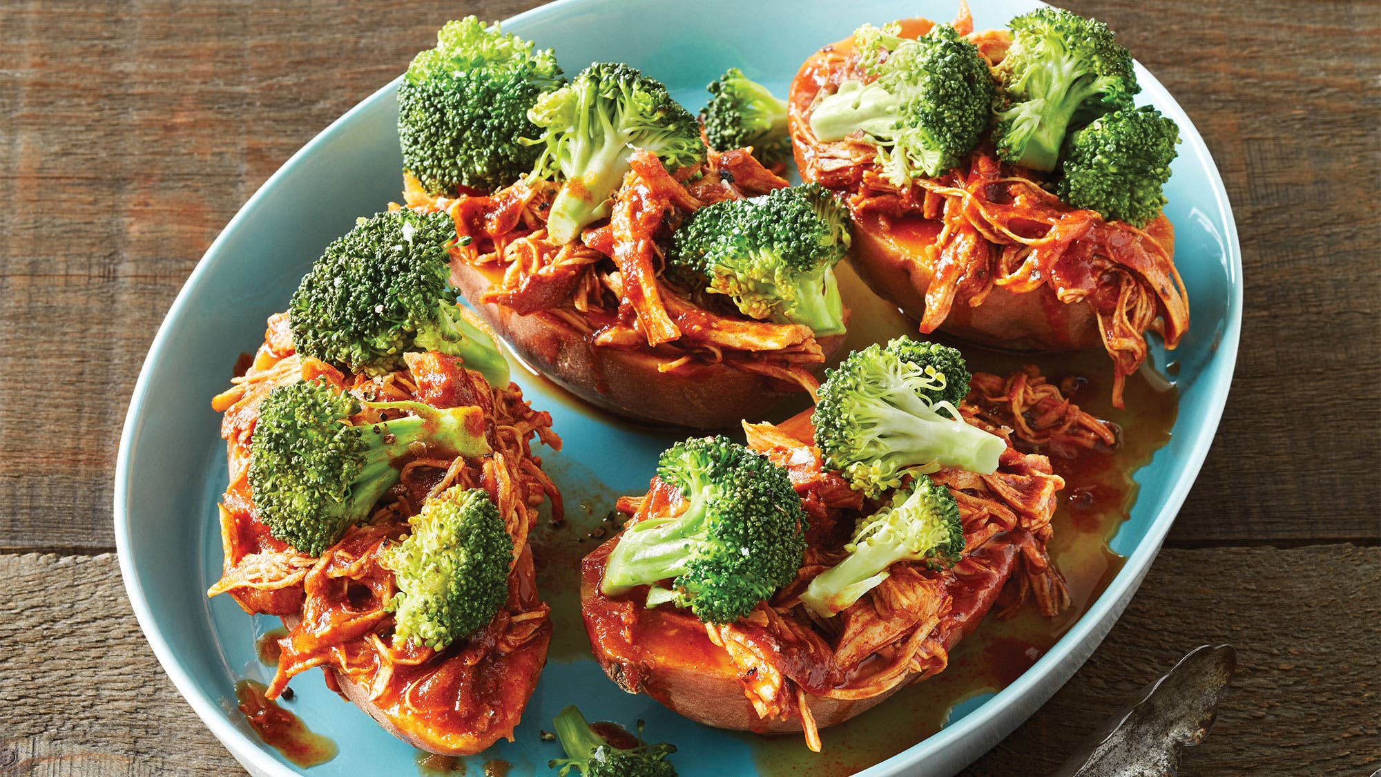 Pulled-Barbecue-Chicken-with-Sweet-Potatoes-&-Broccoli_72-web Pulled Barbecue Chicken with Sweet Potatoes and Broccoli