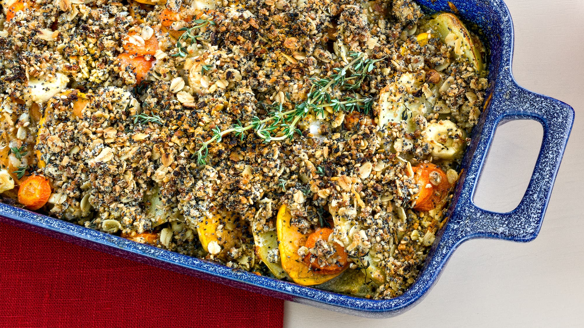 Cheesy Root Vegetable “Everything” Crumble recipe