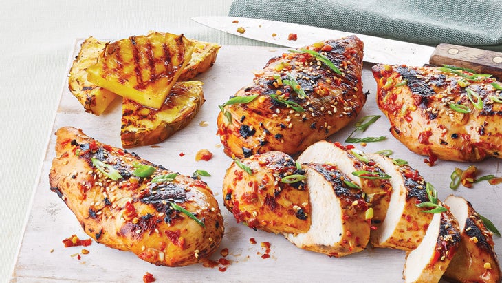 Hawaiian-Chicken-Breasts-75-web Hawaiian Chicken Breasts - Forego the basic salt-and-pepper oven-baked white meat. These chicken breast recipes will have you falling in love with this bird all over again.