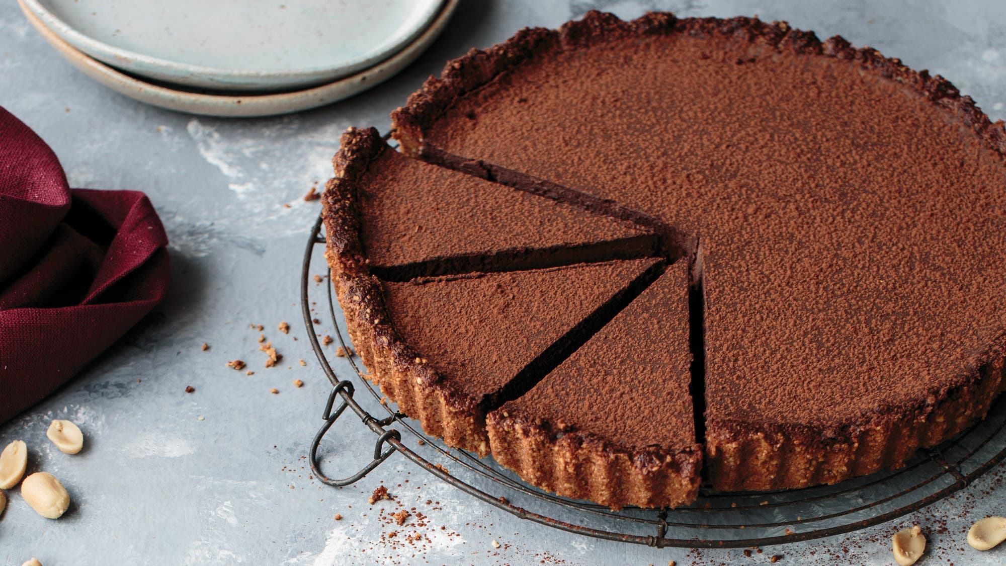 Chocolate Tart with Peanut Crust recipe