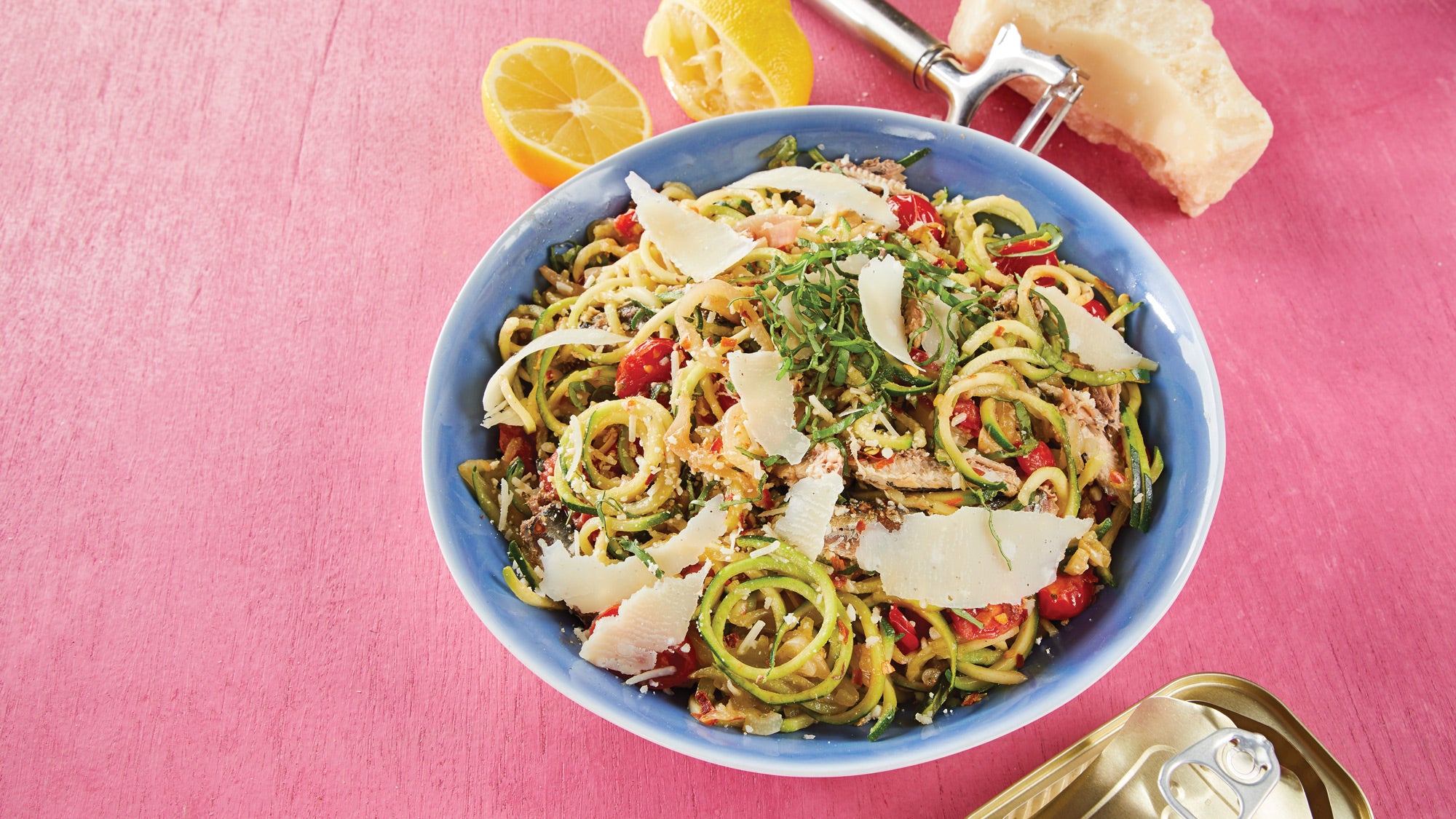 Sardine & Zucchini “Pasta” with Grana Padano Recipe | Clean Dinner Recipes