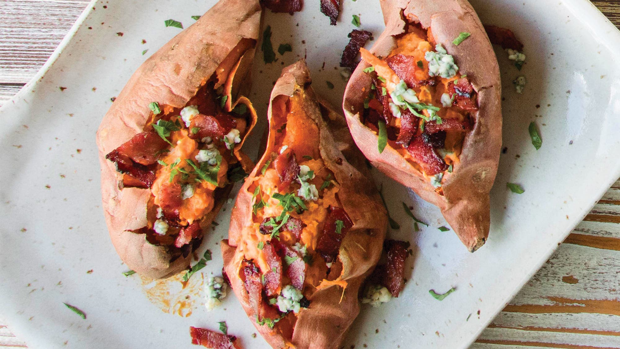Re-Stuffed Sweet Potatoes with Turkey Bacon Re-Stuffed Sweet Potatoes with Turkey Bacon