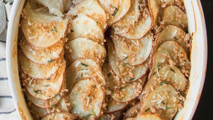 Potato Gratin with Lemon Rosemary Topping Potato Gratin with Lemon Rosemary Topping