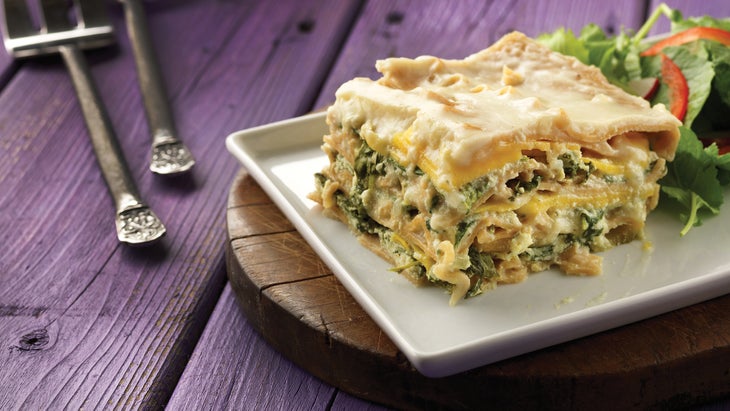 Cheesy Kale and Squash White Lasagna Cheesy Kale and Squash White Lasagna Recipe