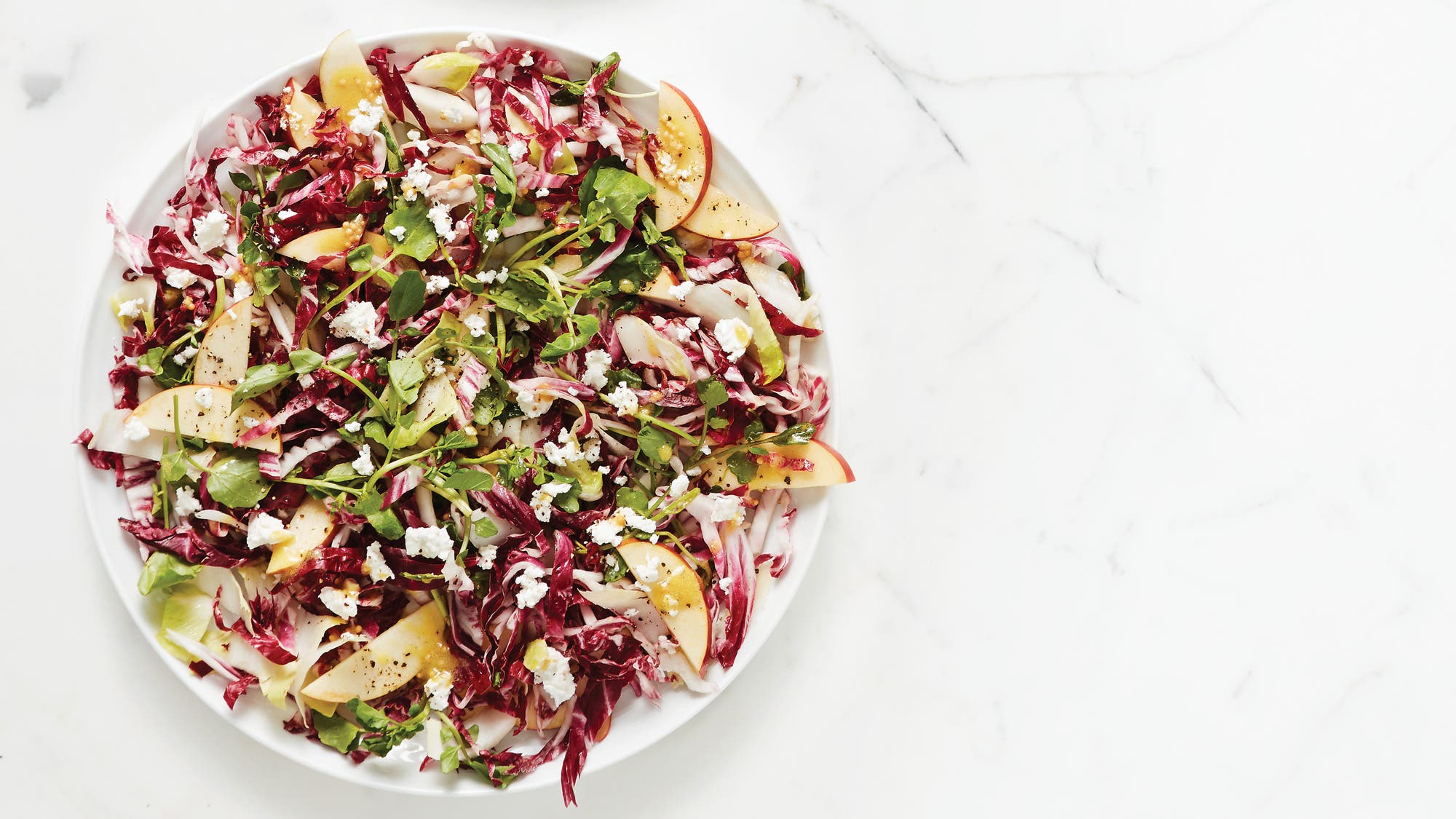 Watercress, Radicchio & Apple Salad with Mustard Seed Vinaigrette