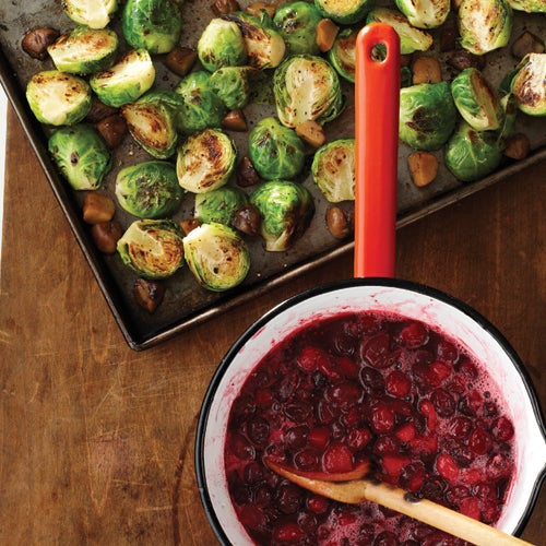 holiday-sides Brussels Sprouts and cranberry sauce - clean versions of your favorite classics!