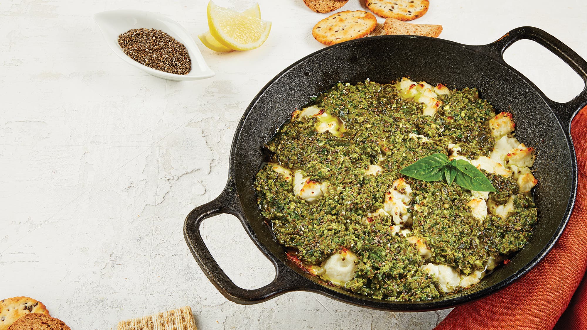 Chia Pesto & Goat Cheese Gratin recipe