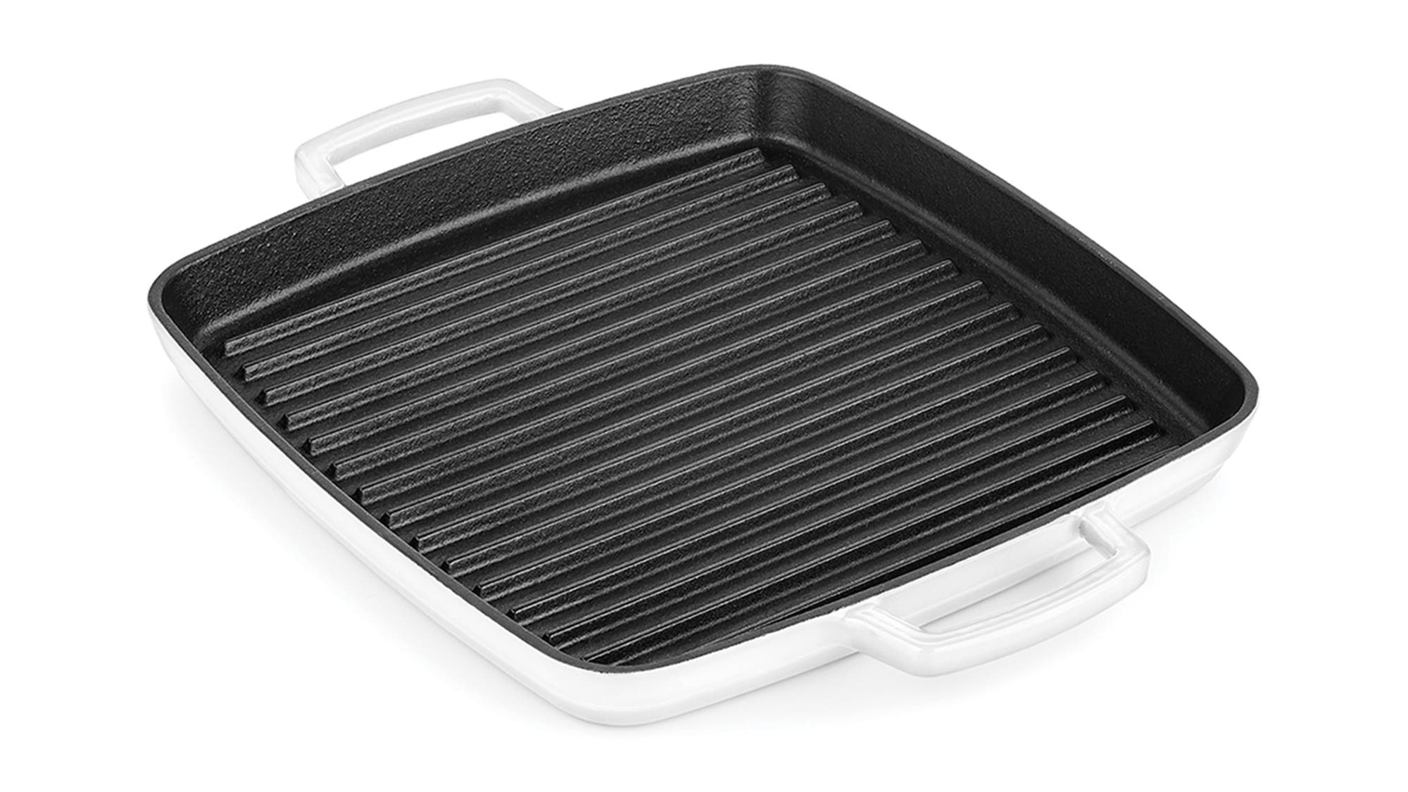 MARTHA STEWART COLLECTION 11-INCH ENAMELED CAST IRON GRILL PAN, CREATED FOR MACY’S