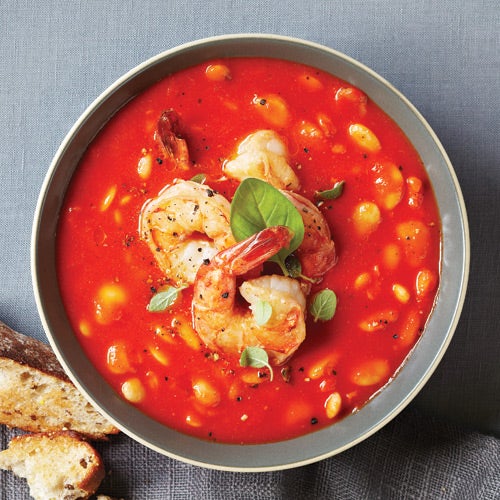 RoastedRedPepperSoupwithShrimp_Article Roasted Red Pepper Soup with Shrimp Recipe