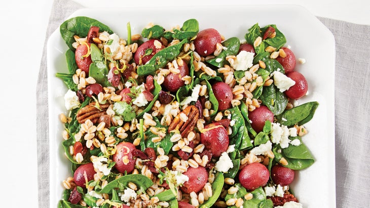 Mediterannean-Farro-Salad-with-Lemon-Thyme-Dressing_83-WEB Mediterannean Farro Salad with Lemon Thyme Dressing recipe