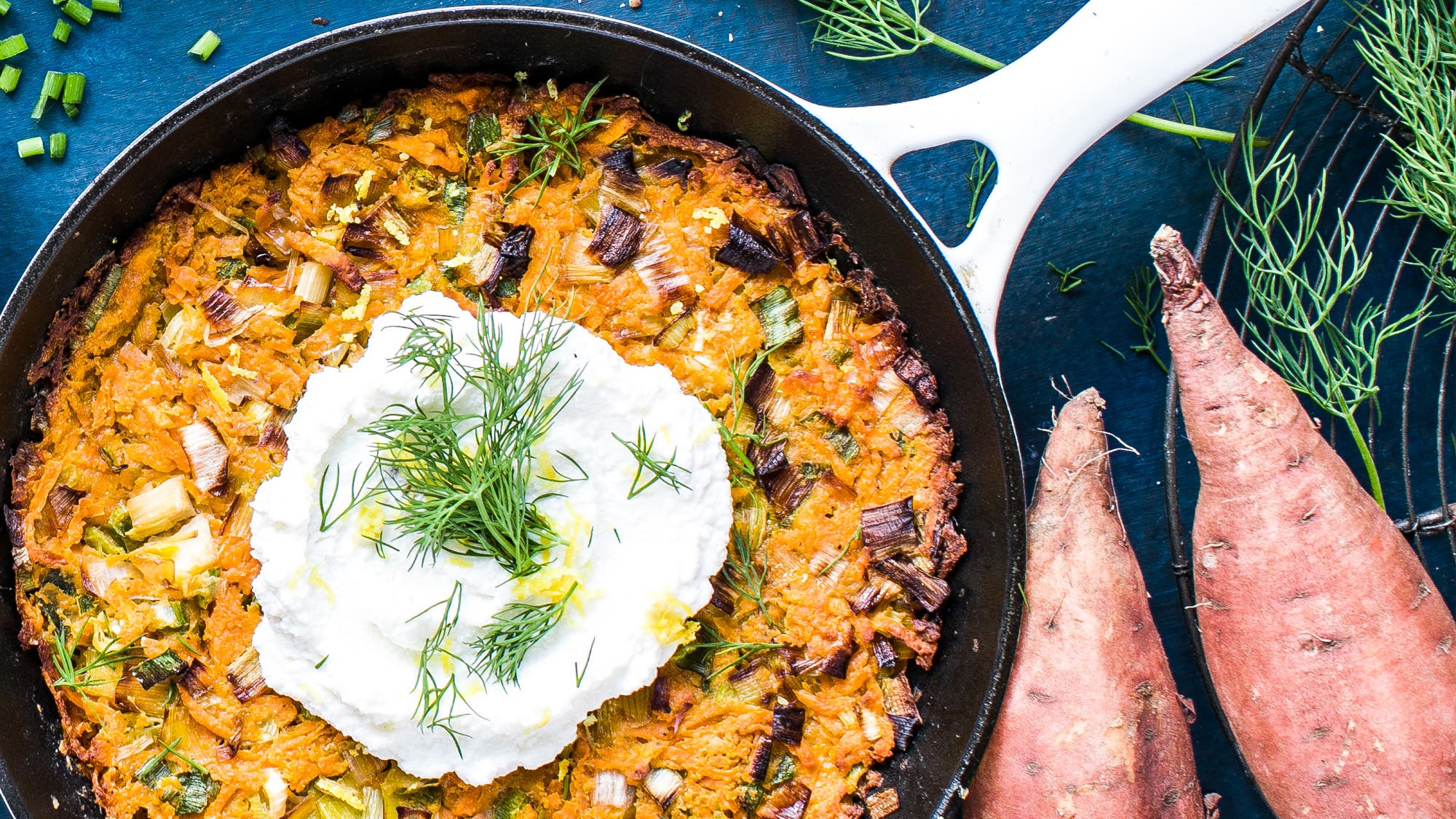 Skillet Sweet Potato Latkes