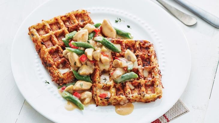 POTATO WAFFLES WITH CHIVES No fat no cholesterol potato waffle recipe