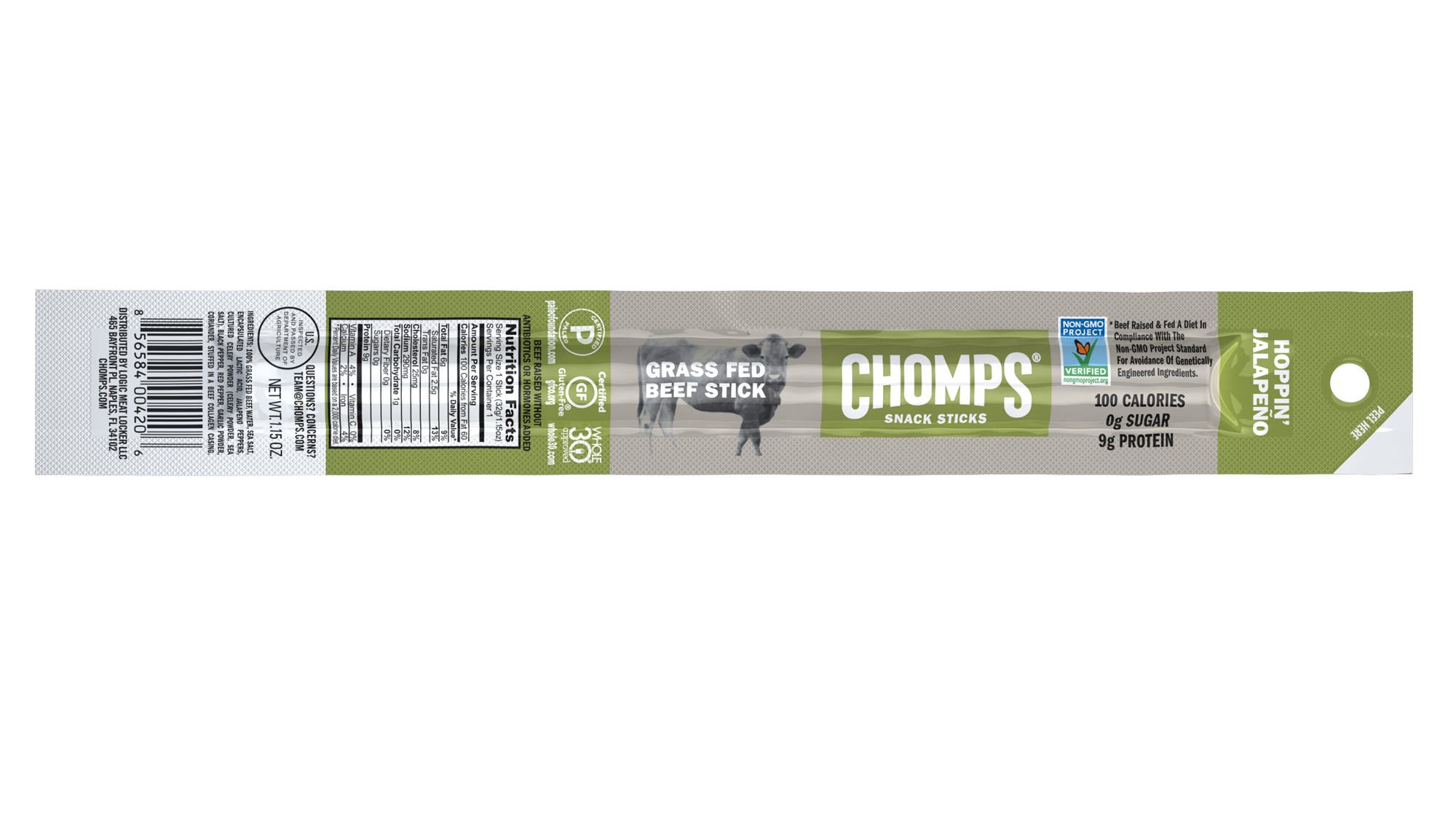 Chomps Hoppin’ Jalapeño Beef Sticks