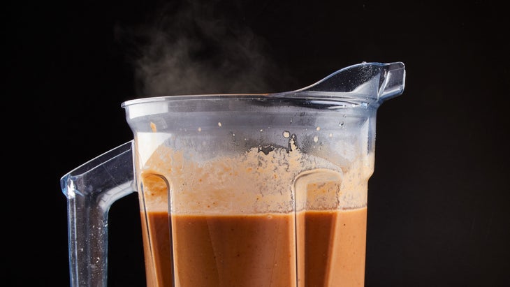 Creamy-Tomato-Soup-with-Grilled-Cheese-Croutons_Blender-Inset_85-WEB Creamy Tomato Soup with Grilled Cheese Croutons recipe
