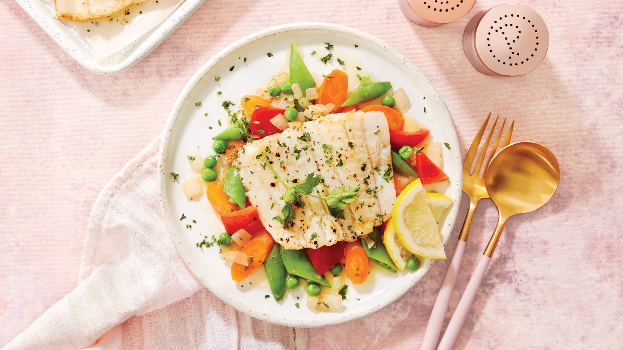 Buttery Sole with Spring Vegetables recipe