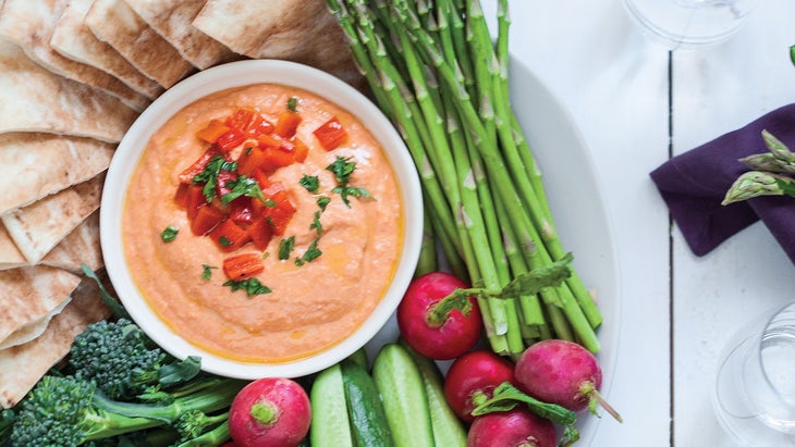 Roasted Red Pepper Hummus healthy hummus recipe
