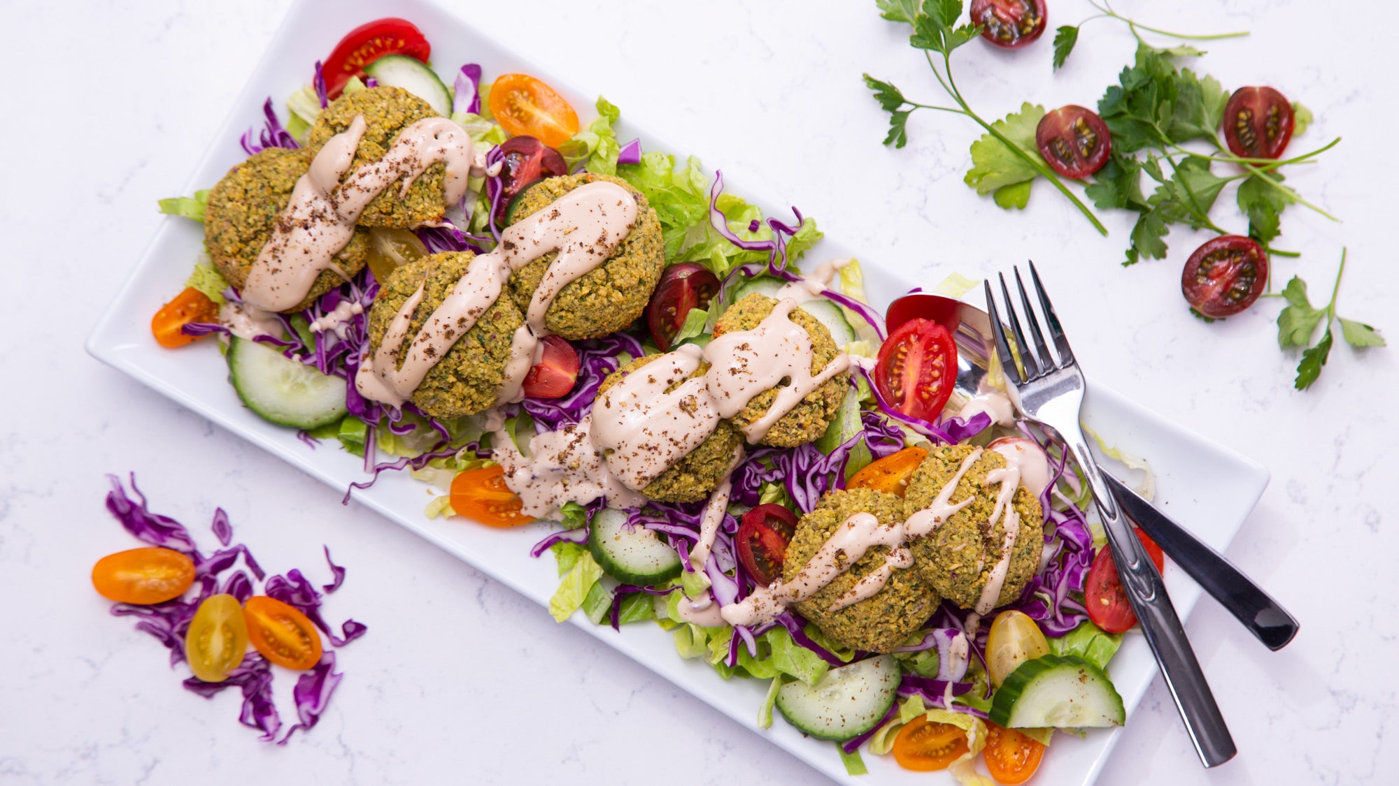 Falafel Salad - Easy Mediterranean Salad Bowl