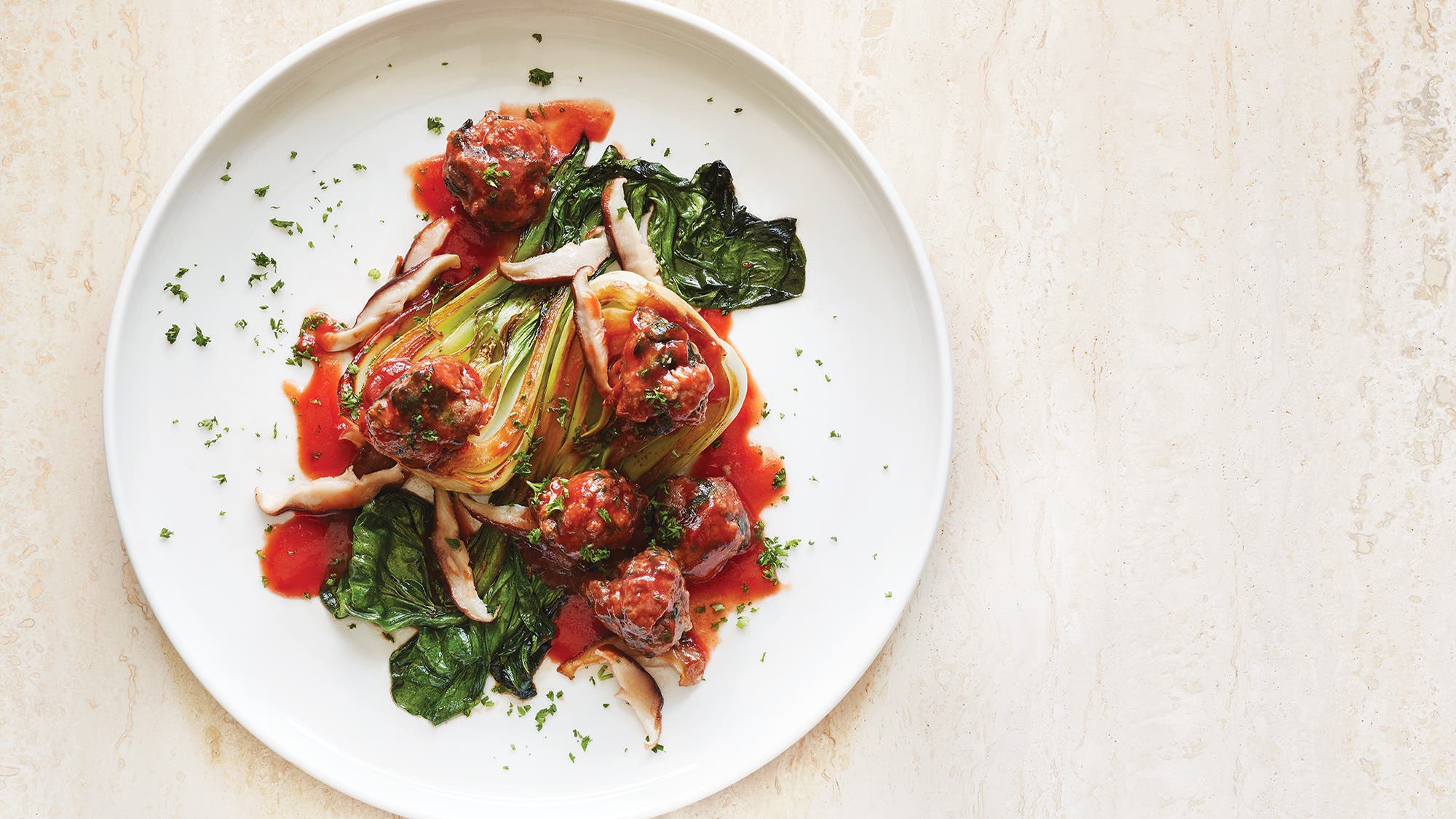 sweet & sour meatball recipe with sesame vegetables