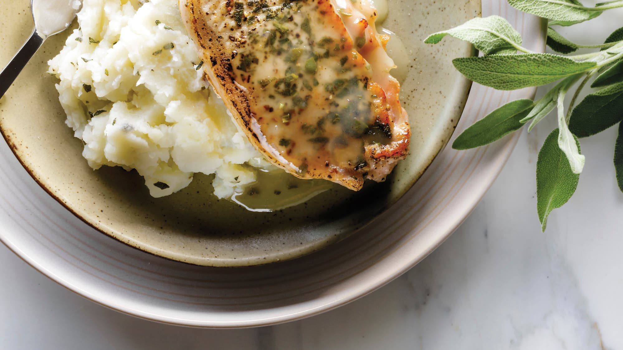 Pork Saltimbocca with Sage Mashed Potatoes