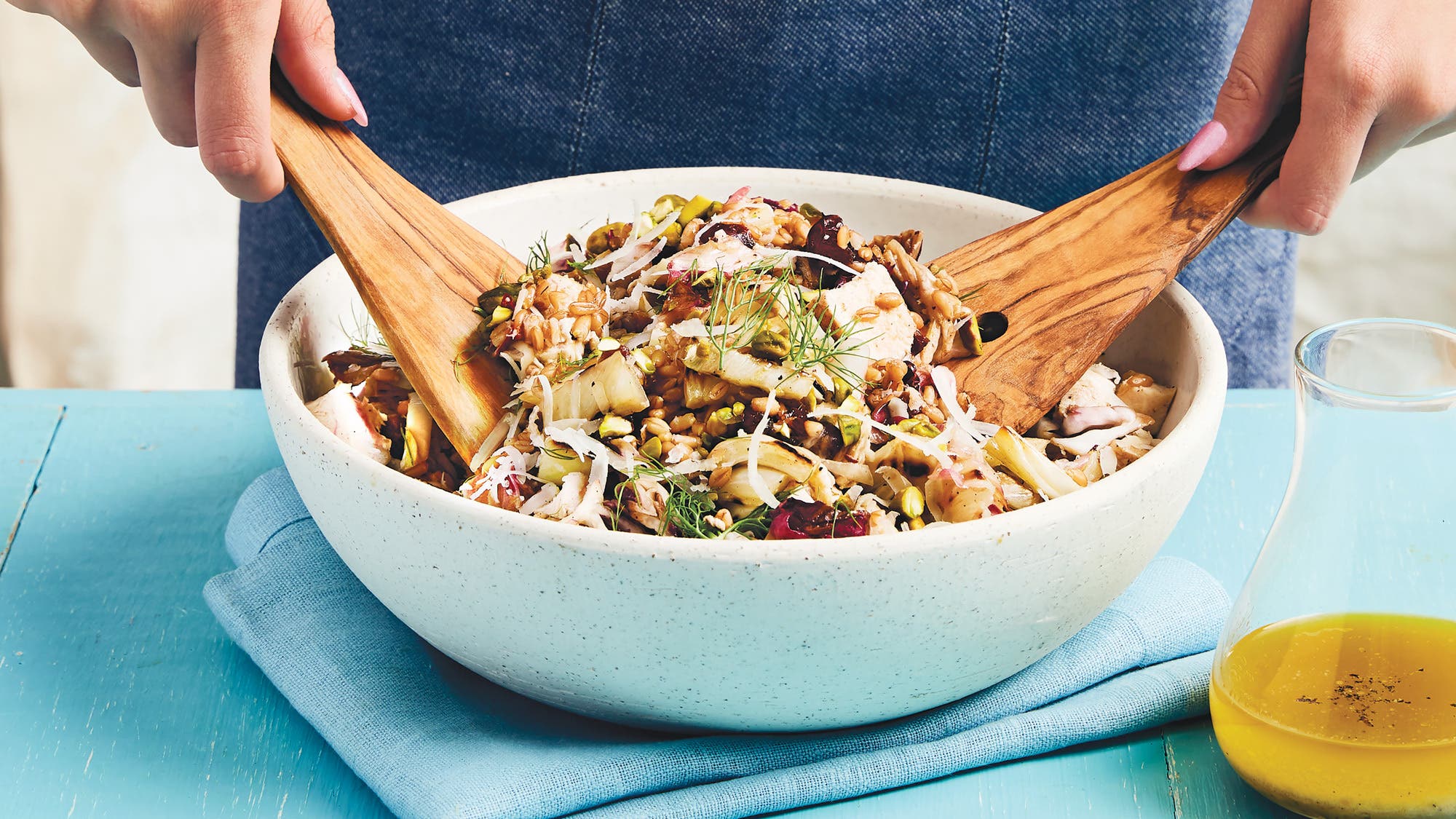 Farro-Radicchio-&-Fennel-Salad-with-Grilled-Chicken_88-web Farro, Radicchio & Fennel Salad with Grilled Chicken recipe