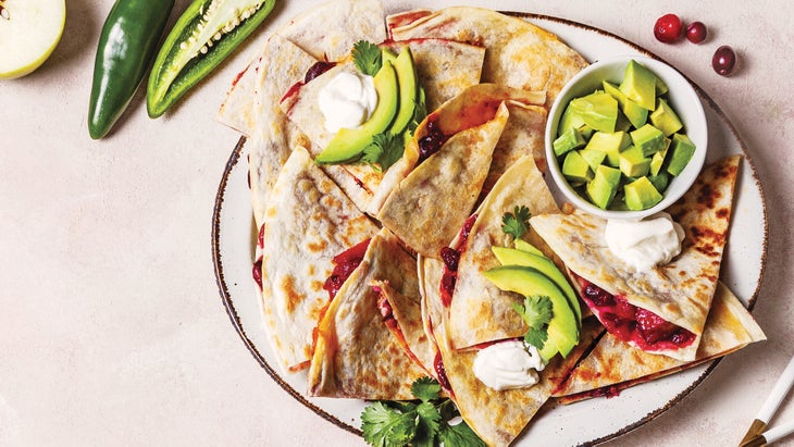 Quesadillas with Cranberry Jalapeno Sauce_89_web Quesadillas with Cranberry Jalapeño Sauce recipe