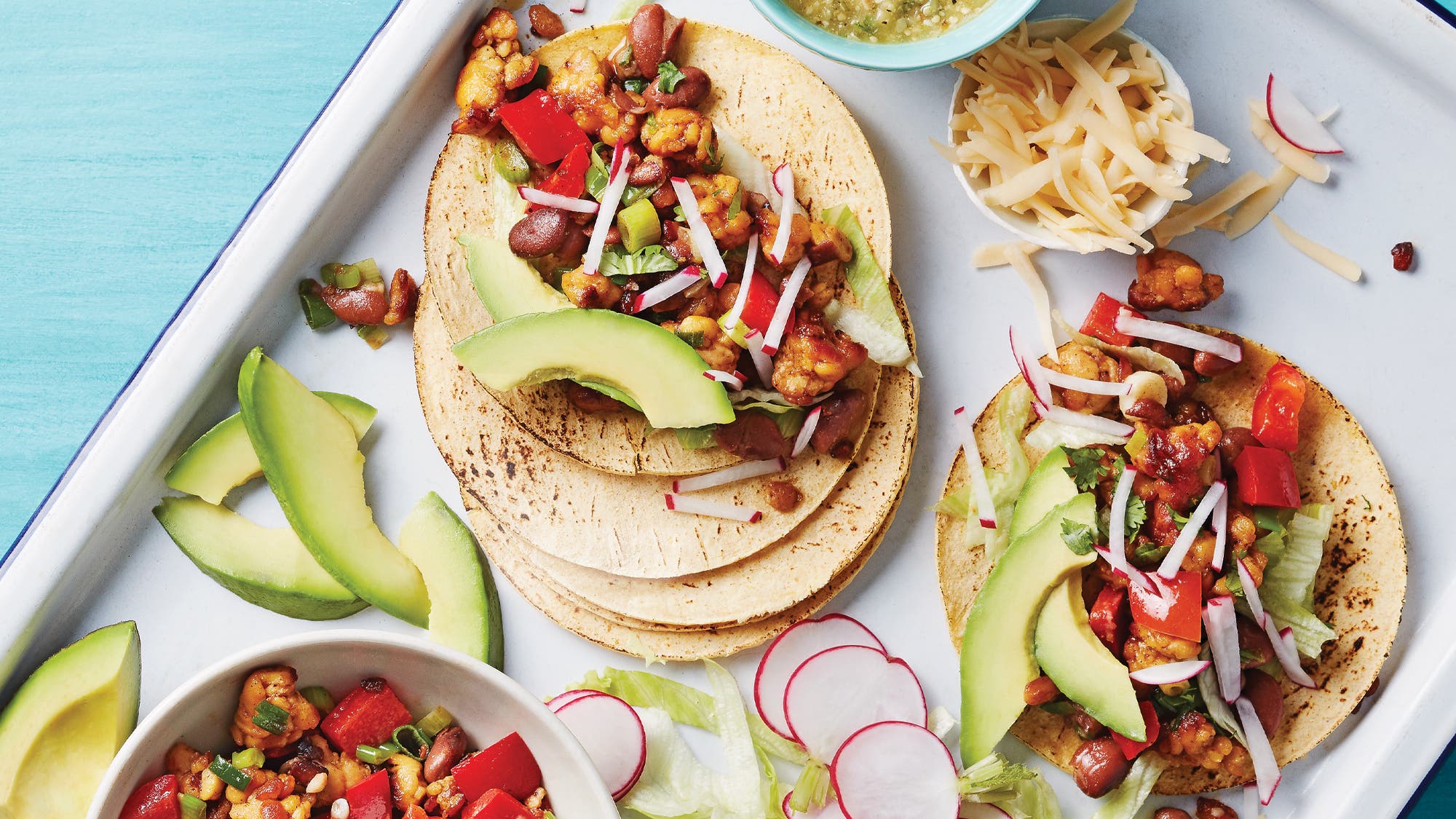 Tempeh Tacos with Pumpkin Seed Tomatillo Sauce recipe