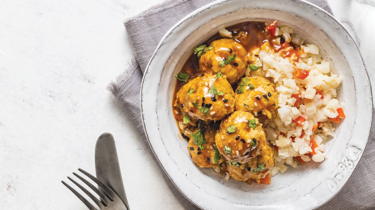 Whole30 Ginger Turkey Meatballs with Coconut Cauli Rice Recipe