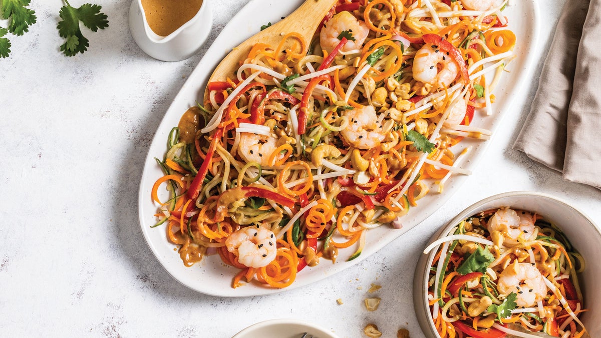 Whole30 Shrimp Pad Thai Salad Recipe | Gluten-Free Pad Thai Recipe