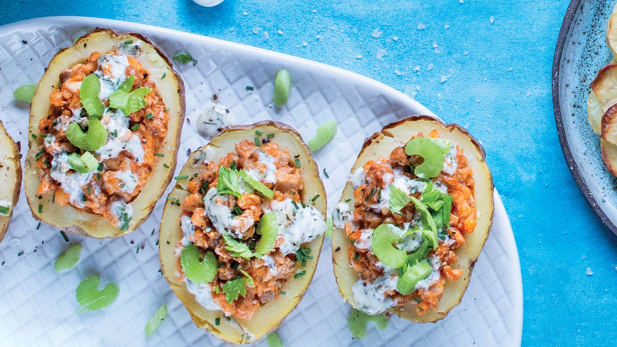 Buffalo-Chicken--Twice-Baked-Potatoes_90-web Buffalo Chicken Twice-Baked Potatoes recipe