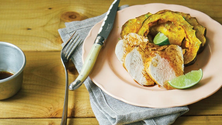 Asian Style Pork Tenderloin with Maple Lime Acorn Squash Rings Asian Style Pork Tenderloin with Maple Lime Acorn Squash Rings Recipe