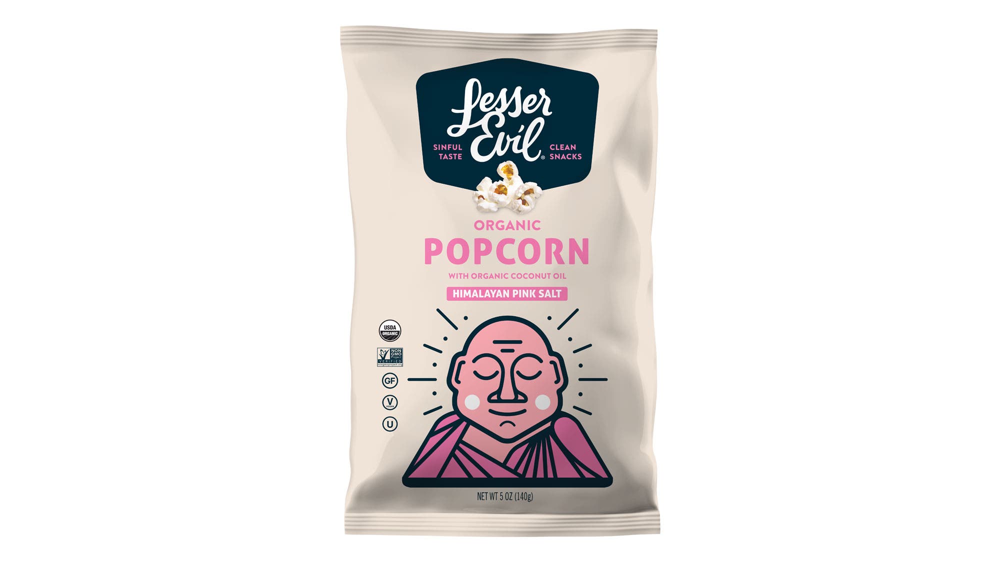 LesserEvil Organic Popcorn Himalayan Pink Salt