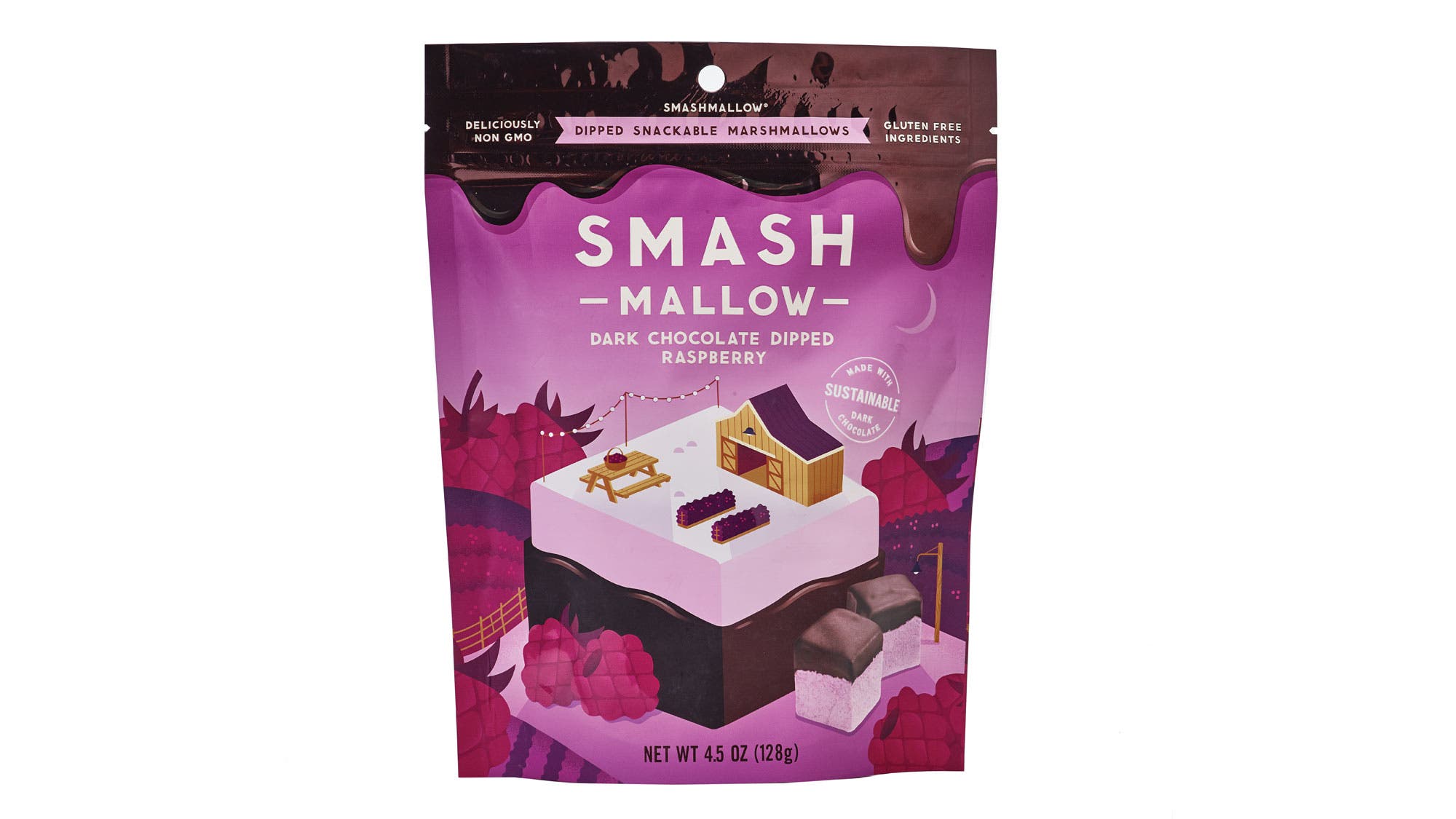Dark Chocolate Dipped Raspberry SMASHMALLOWs