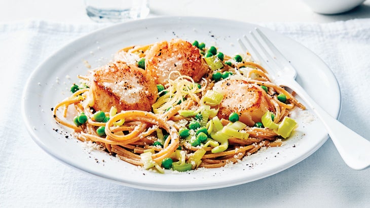Easiest-Ever-Carbonara_91 Easiest-Ever Carbonara with Scallops & Peas recipe