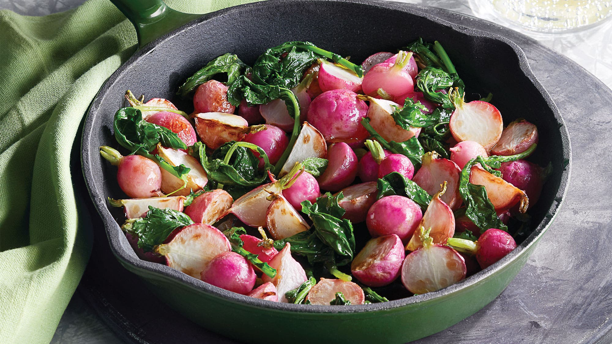 Roasted-Radishes-&-Greens_91 Roasted Radishes & Greens with Tahini Sauce recipe