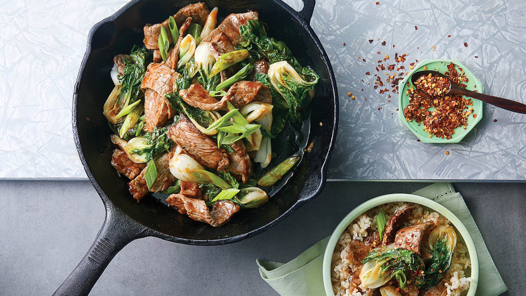 Stir-Fried-Hoisin-Beef_91 Stir-Fried Hoisin Steak with Baby Bok Choy recipe