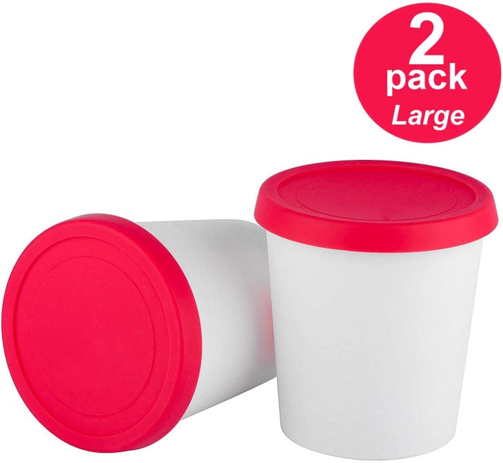  SUMO Ice Cream Containers with Lids for Homemade Ice Cream -  Set of 2 Tubs - 1.5 Quart or 3 Pints per Container, Reusable Ice Cream  Containers for Freezer Storage, Red: Home & Kitchen