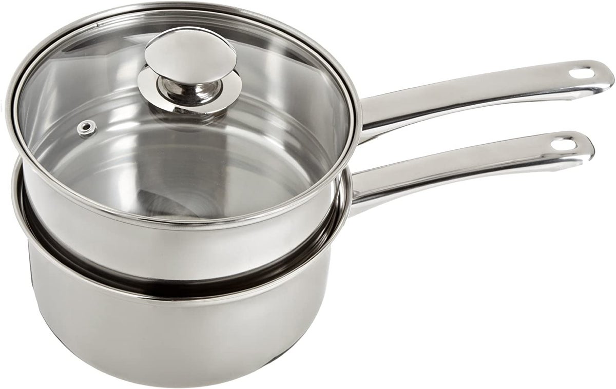 Farberware Classic Series 2qt Stainless Steel Double Boiler and Saucepan  with Lid Silver