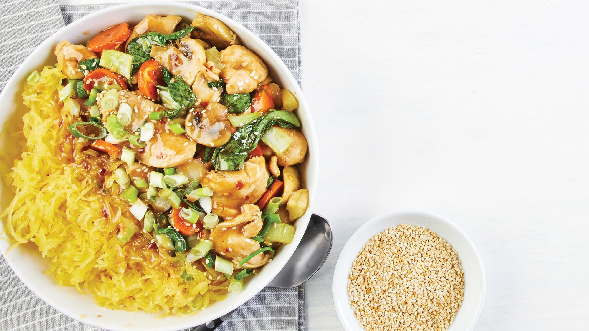 Ginger Chicken Stir-Fry with Spaghetti Squash recipe