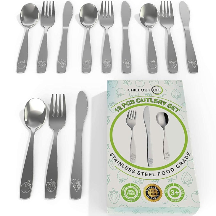 CHILLOUT LIFE 30 Piece Stainless Steel Kids Silverware Set (2 packs: 1