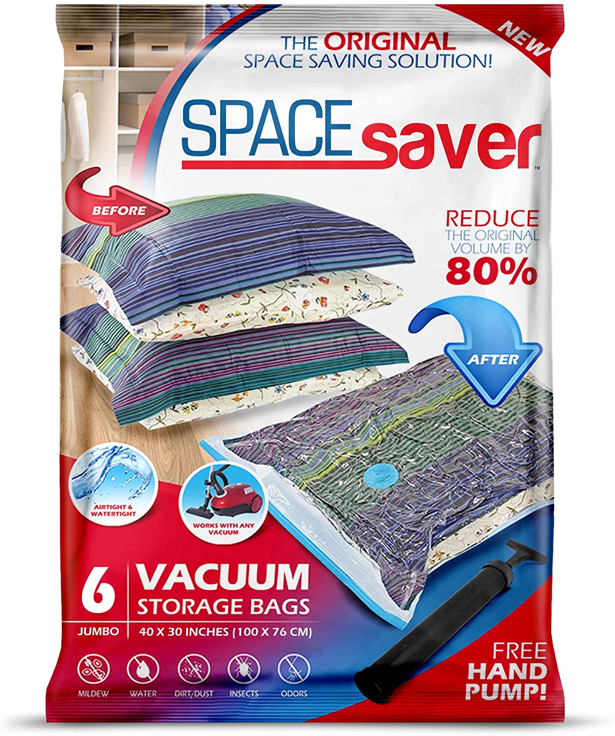 Vacuum Bag 80X120 Space Saver Storage Bags for  ClothesDuvetsBeddingPillowsCurtains and Traveling