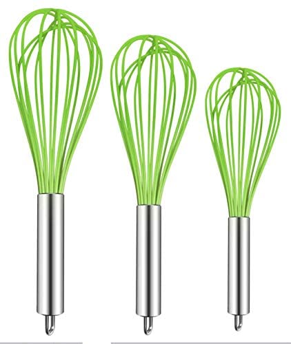  TEEVEA Silicone Whisk,Non Stick Kitchen Whisks for